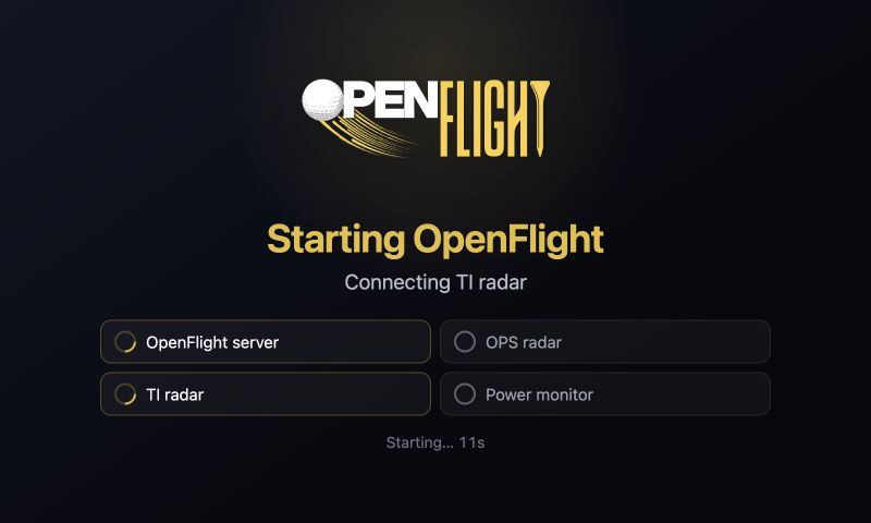 OpenFlight starting the server and TI radar