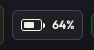On battery at 64%